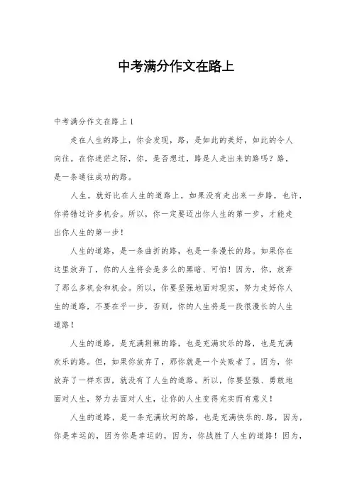 中考满分作文在路上