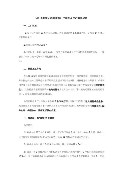 CRTSⅡ型无砟轨道板厂平面图及生产流程说明