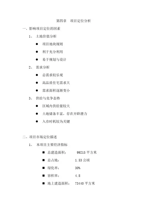 项目定位分析