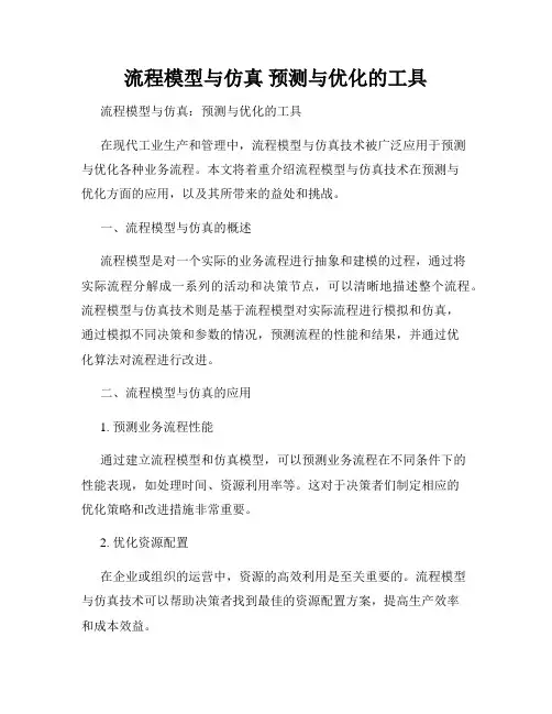 流程模型与仿真 预测与优化的工具