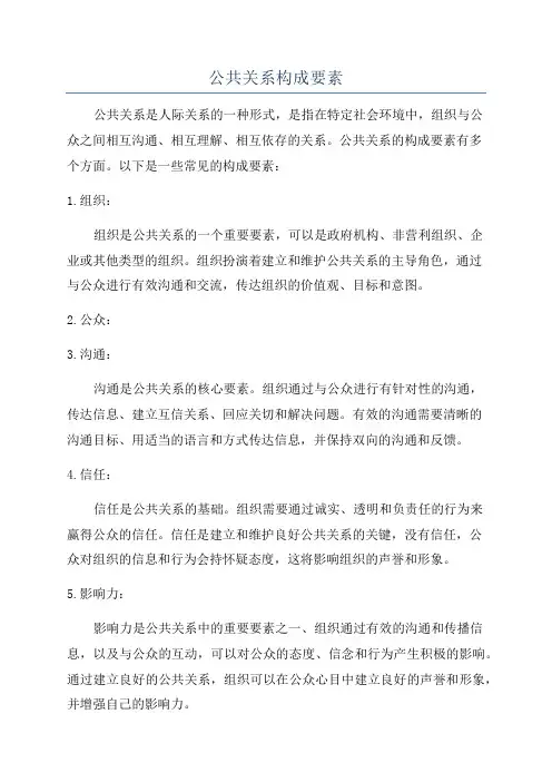 公共关系构成要素
