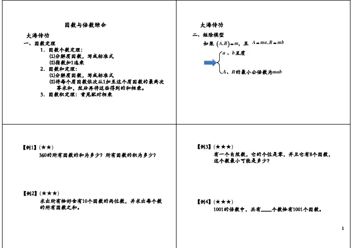 小学六年级奥数 因数与倍数综合