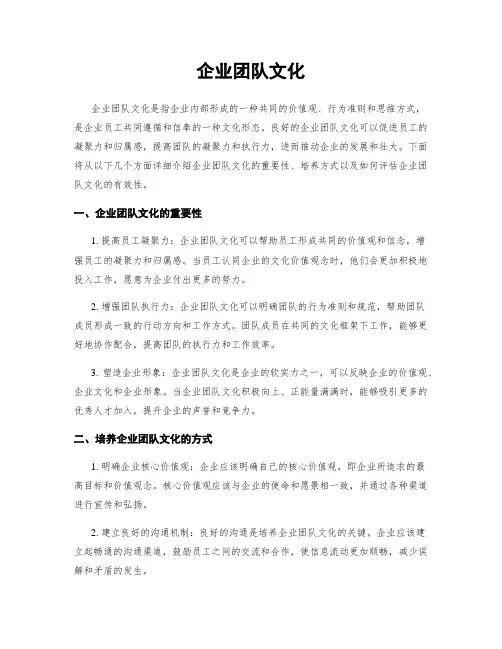 企业团队文化