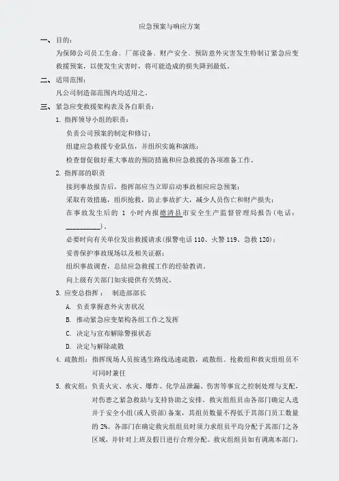应急预案与响应方案