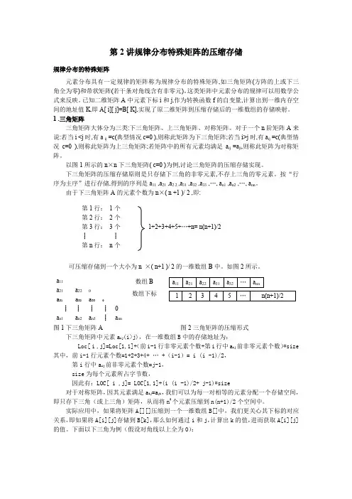 规律分布特殊矩阵的压缩存储