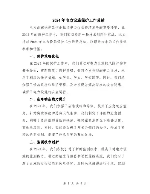 2024年电力设施保护工作总结