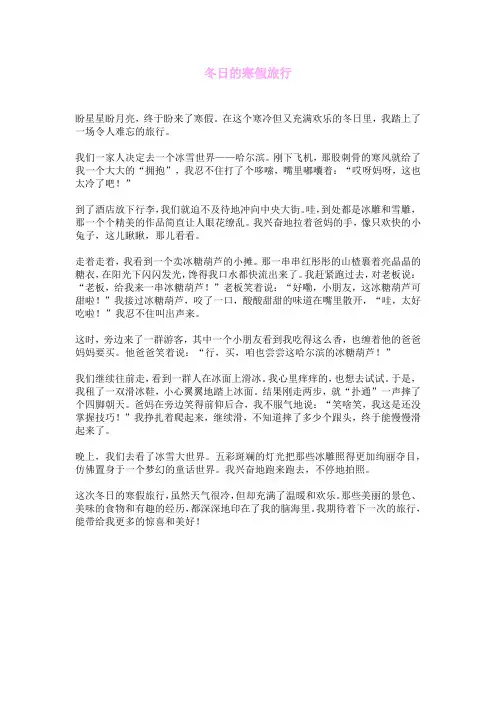冬日的寒假旅行