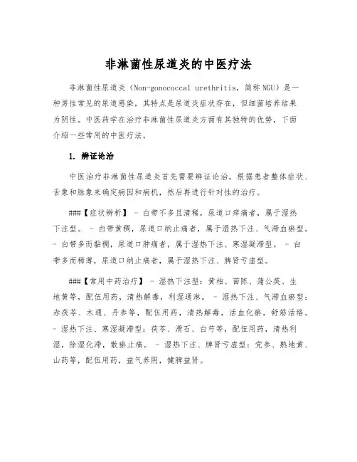 非淋菌性尿道炎的中医疗法