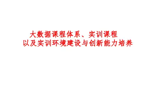 大数据课程体系、实训课程以及实训环境建设与创新能力培养