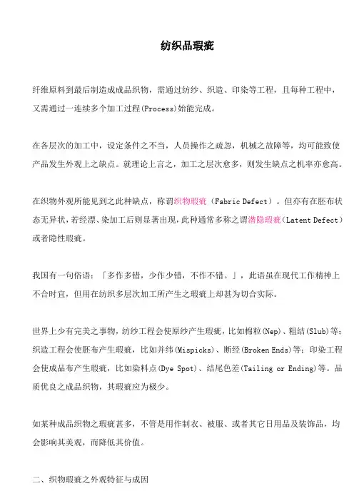纺织品瑕疵