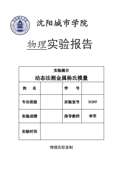 杨氏模量实验报告