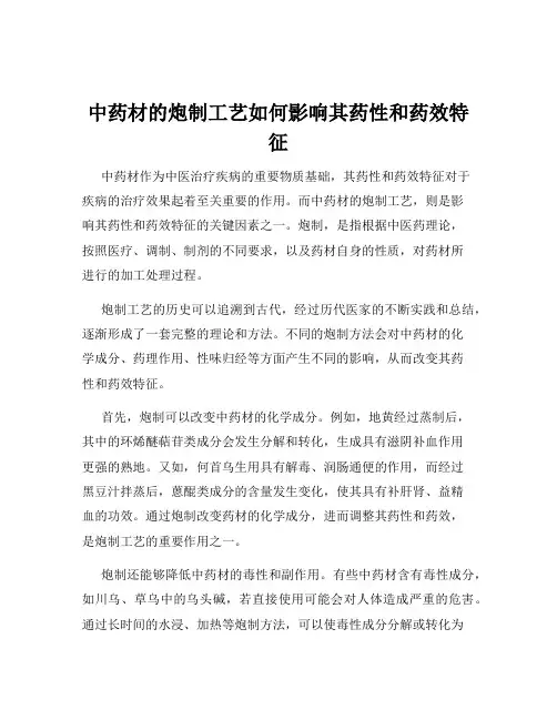 中药材的炮制工艺如何影响其药性和药效特征