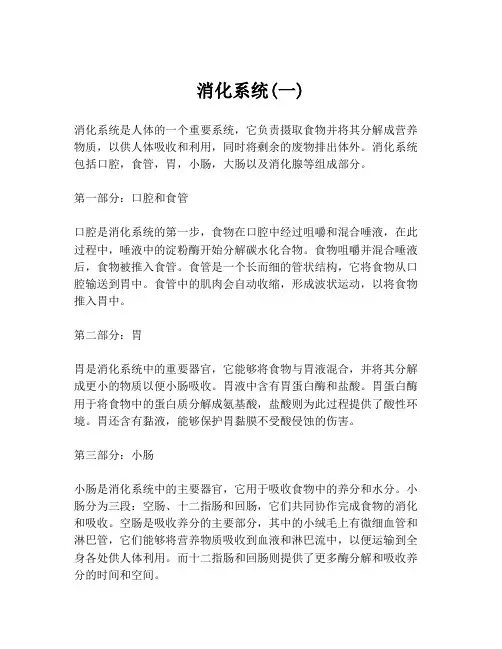 消化系统(一)