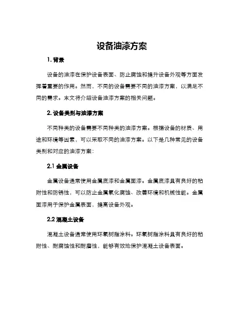 设备油漆方案