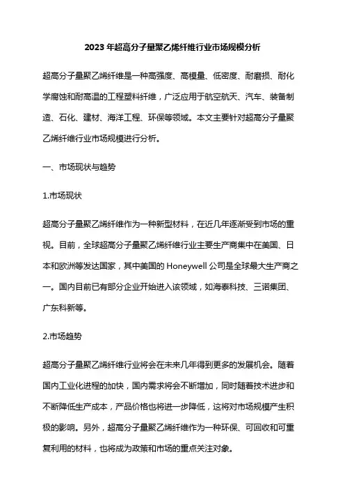 2023年超高分子量聚乙烯纤维行业市场规模分析