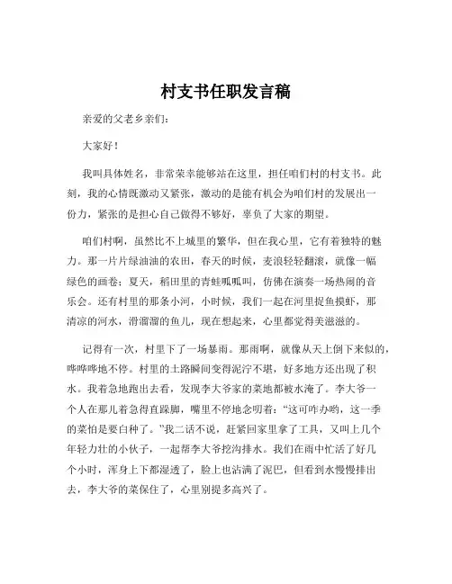 村支书任职发言稿