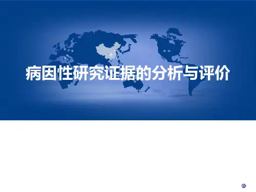病因性研究证据的分析与评价 ppt课件