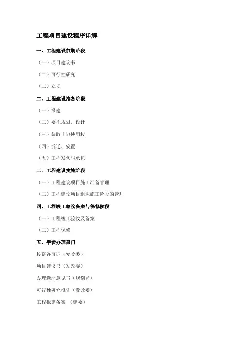 工程项目建设程序详解(完整版)