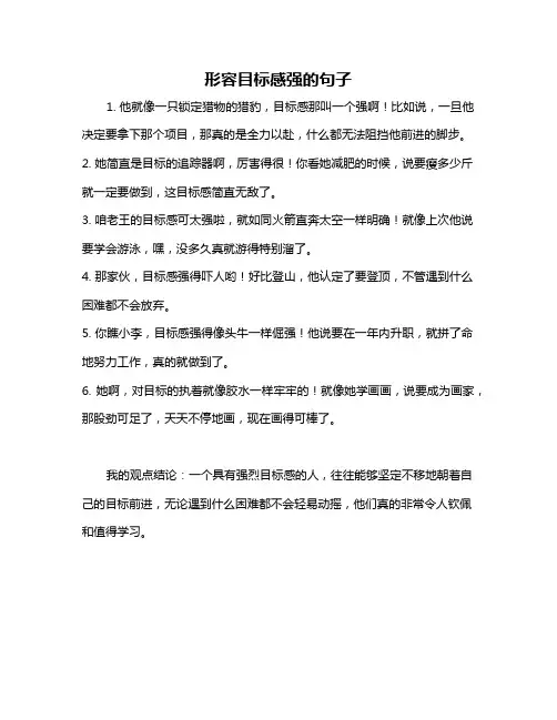 形容目标感强的句子