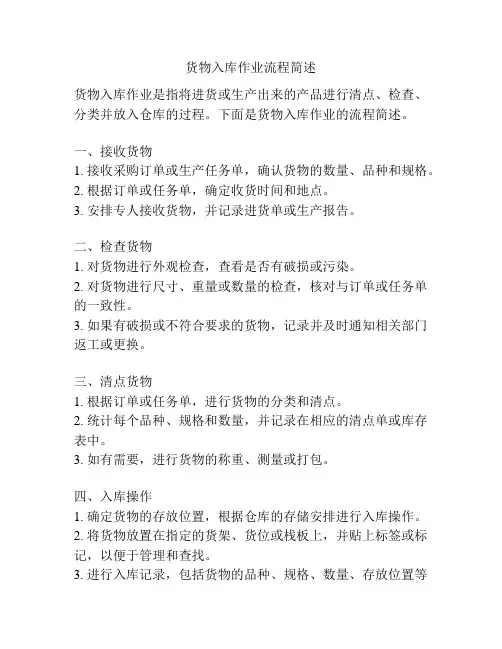 货物入库作业流程简述
