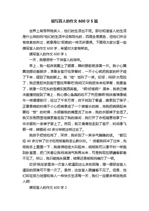 描写盲人的作文600字5篇