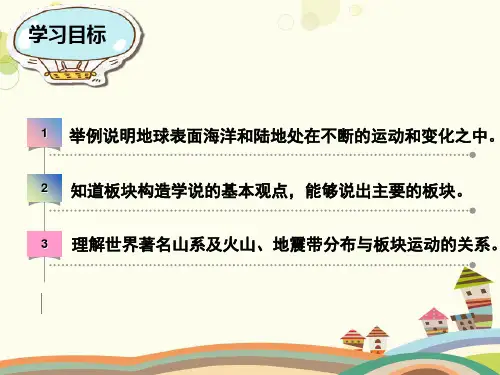 初中地理图册星球地图七年级上册第三章 海洋与陆地 -海洋与陆地的变迁PPT