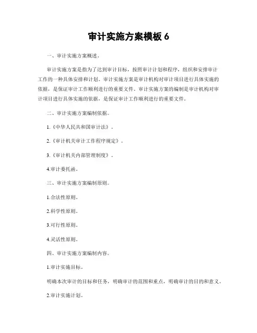 审计实施方案模板6