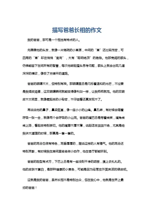 描写爸爸长相的作文
