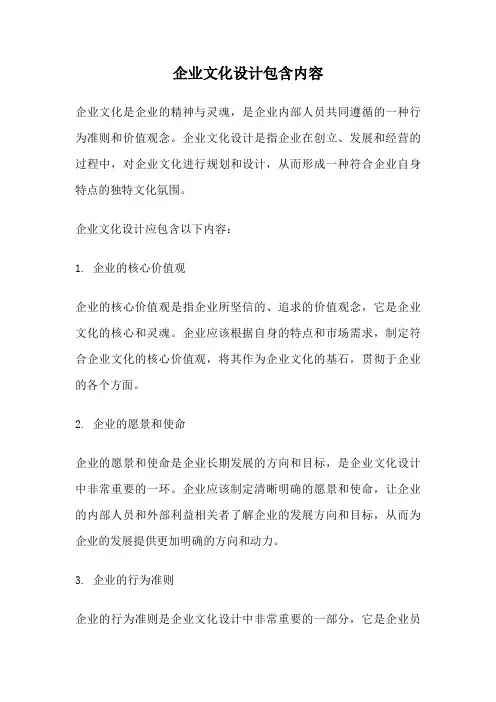 企业文化设计包含内容