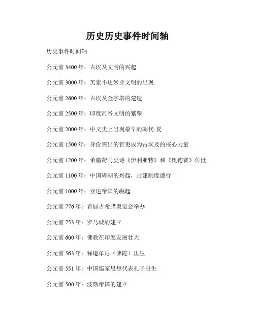 历史历史事件时间轴