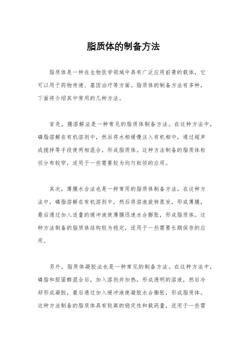 脂质体的制备方法