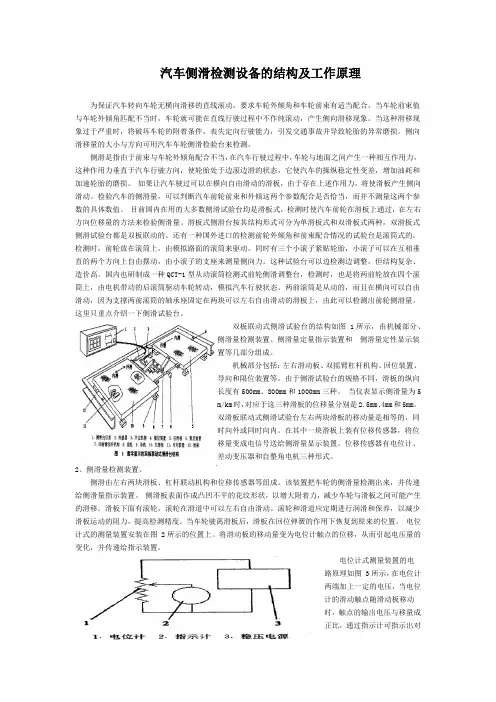 汽车侧滑检测设备的结构及工作原理