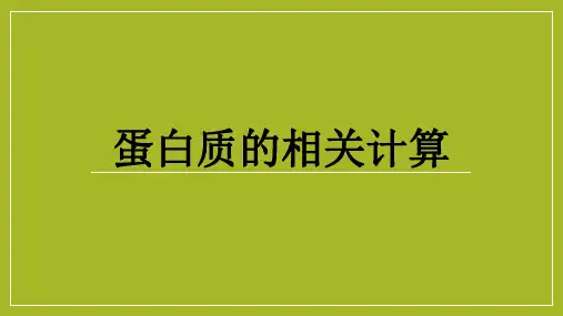 蛋白质相关计算