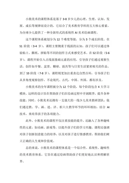 小熊美术课程体系