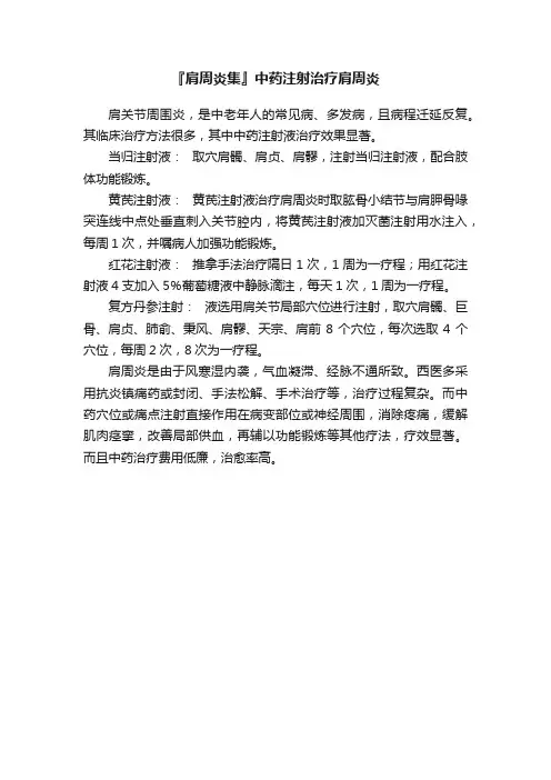 『肩周炎集』中药注射治疗肩周炎