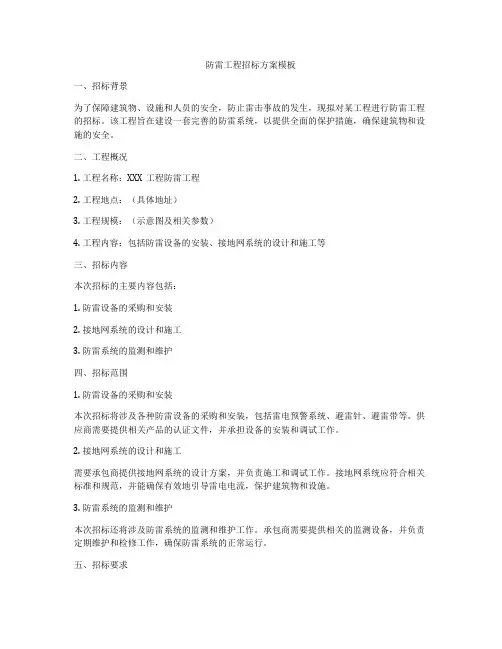 防雷工程招标方案模板