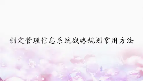 制定管理信息系统战略规划常用方法
