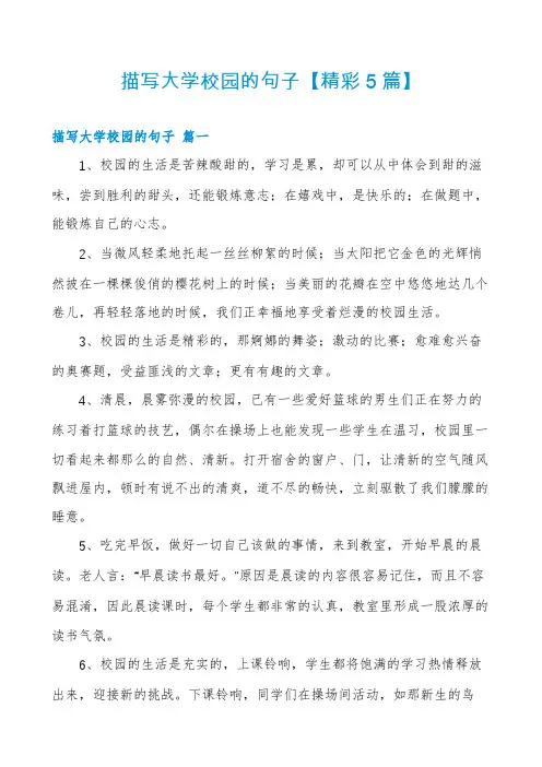 描写大学校园的句子【精彩5篇】