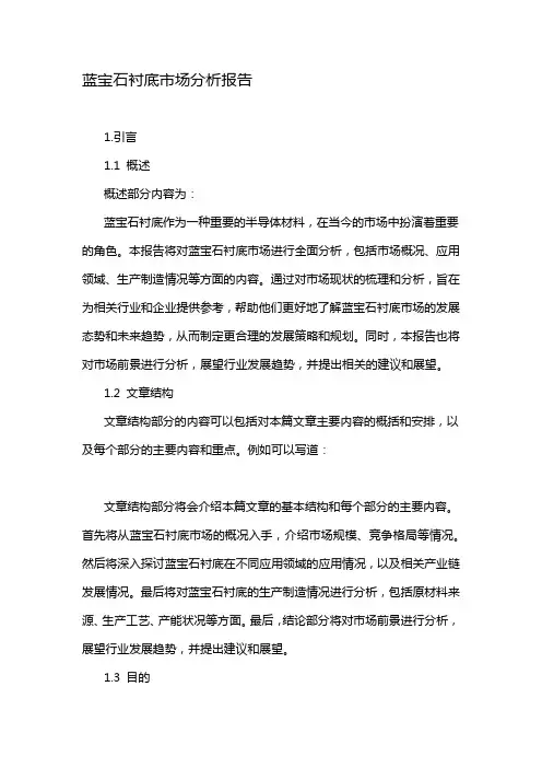 蓝宝石衬底市场分析报告