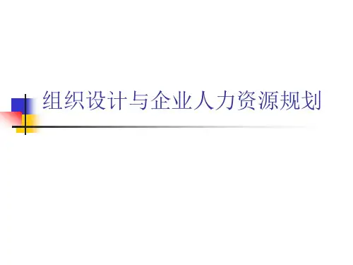 培训课件组织设计与企业人力资源规划