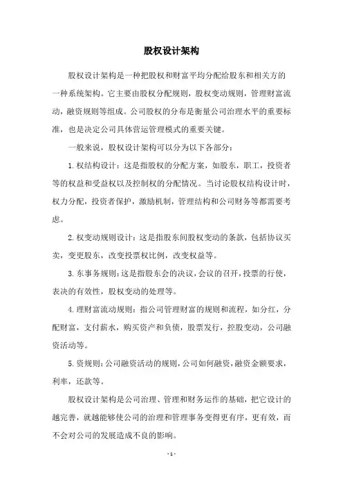 股权设计架构