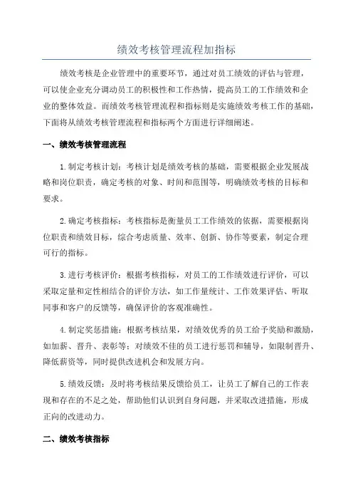 绩效考核管理流程加指标
