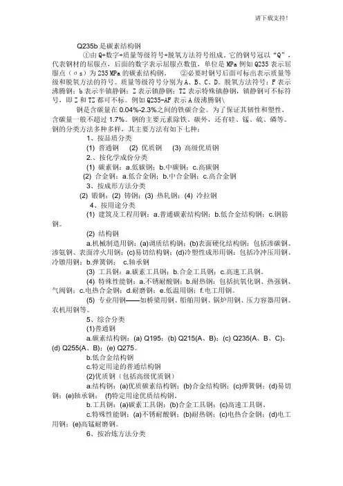 Q235b是碳素结构钢