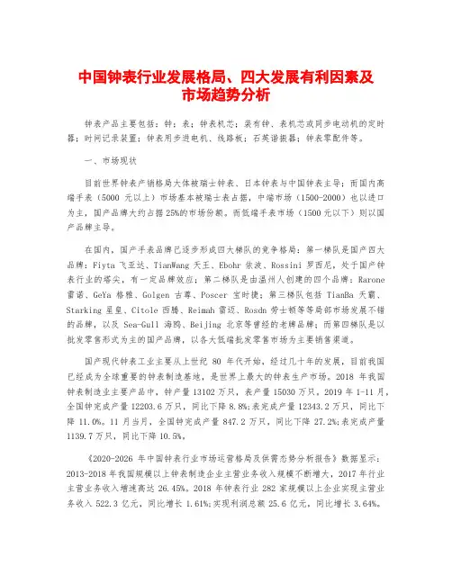 中国钟表行业发展格局、四大发展有利因素及市场趋势分析