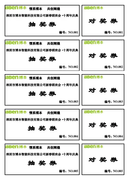 抽奖券模板(可修改)