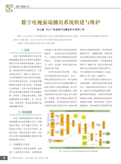 数字电视前端播出系统组建与维护