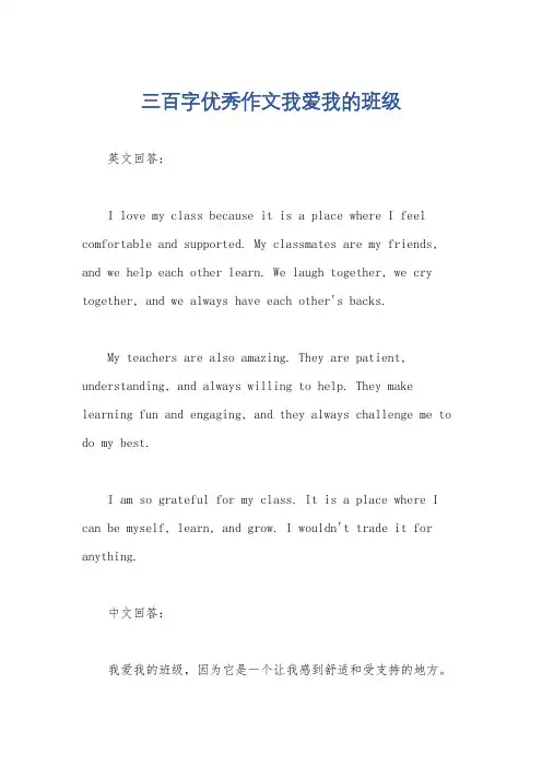 三百字优秀作文我爱我的班级