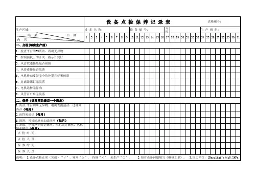 抽风系统点检表