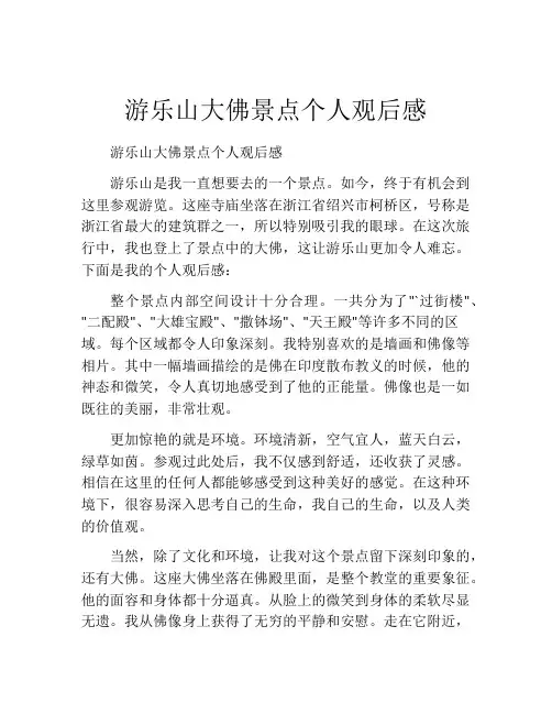 游乐山大佛景点个人观后感