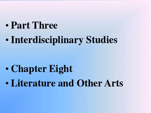 比较文学 chapter eight Literature and Other Arts